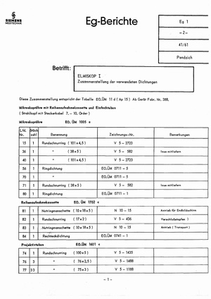 Siemens - Elmiskop 1- Zusammenstellung der verwendeten Dichtungen - Ab Gerät 388.pdf