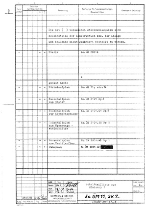 Siemens - C70389-A11-S7 8 - Eo ÜM11 SK7 - Schaltteilliste zum Elmiskop I.pdf