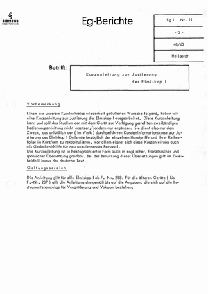 Siemens - Eg1 - nr11 - 1963 - w48 - Kurzanleitung zur Justierung des Elmiskop I.pdf