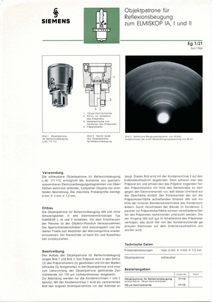 Siemens - Objektpatrone für Reflexionsbeugung zum Elmiskop IA, I und II - comp.pdf